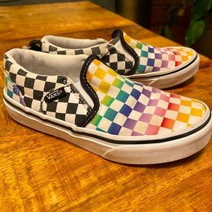 Vans Size 1 Girls or Boys Rainbow